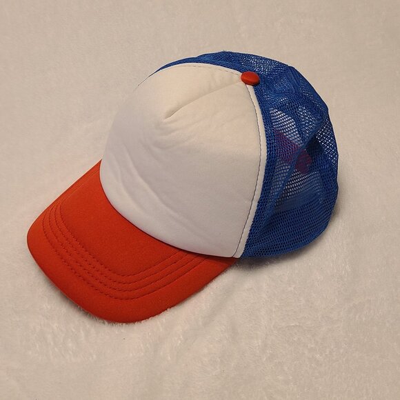 Stranger Things Red White Blue Plain Hat Trucker Cap 80s Adjustable Mesh Dustin - Picture 7 of 10
